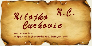 Milojko Ćurković vizit kartica